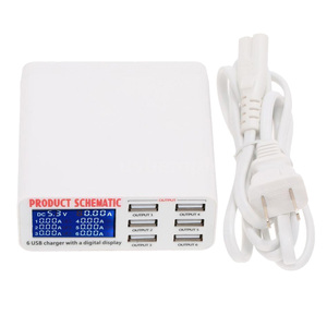 Nouvelle Station de Charge Rapide Multi-Ports 40W pour Téléphones Mobiles avec Écran d'Affichage, 6 Ports USB 5V 1A-2.4A, Prise EU – Modèle 2025 à Succès Personnalisable - Product Image 3