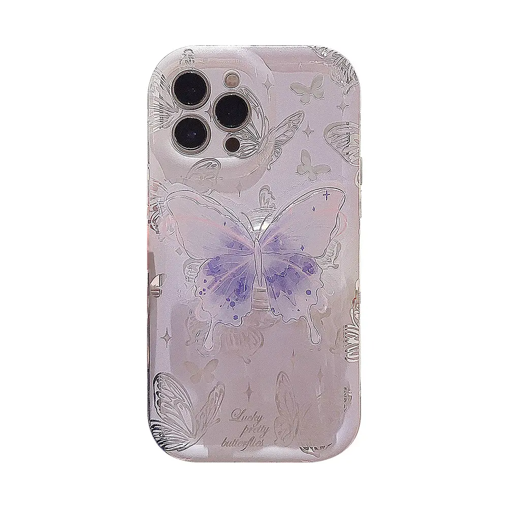 Watercolor Butterfly 15 Suitable for i13 Phone Case 12 Transparent 11 Airbag Holder Gentle