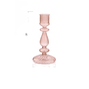 Portavelas de Vidrio Acanalado Estilo Nórdico, Alta Calidad, Vertical, Resistente al Calor, Hecho a Mano, Impermeable, Ligero, para Navidad y Pascua - Product Image 1