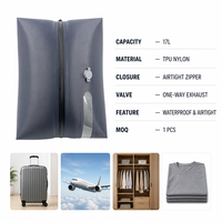 Bolsa de Almacenamiento al Vacío de Nailon TPU Impermeable para Viajes, con Válvula de Aire Unidireccional, Organizador de Ropa, Ahorrador de Espacio para Equipaje