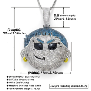 Collier Pendentif Personnage 3D Légende du Gaming, Entièrement Sertie de Zircons Micro-Pavés, Bijou Lourd Inspiré de l'Esports et du Hip-Hop pour Hommes Rapper - Product Image 2