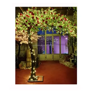 Event Wedding Supplies Light Up Led Rose Flower Tree Garden Artificial Flower Tree for Christmas Decoration