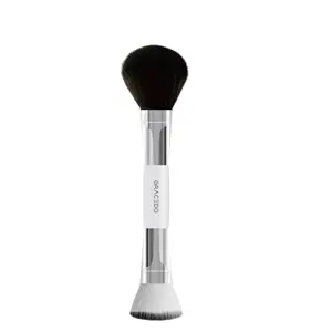 Suppliers Flat Top Foundation Buffer Brush & Angled Powder Brush Customs Dual Head Natural Hair Makeup Brushes