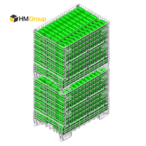 Yüksek kaliteli taşınabilir depo galvanizli istifleme profesyonel taşıma tel örgü Metal depolama kafesi - Product Image 5