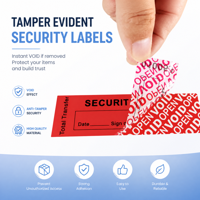 Tamper Evident Void Security Label Adhesive Sticker Vinyl Anti-Counterfeit Custom Logo Warranty Seal for Electronics