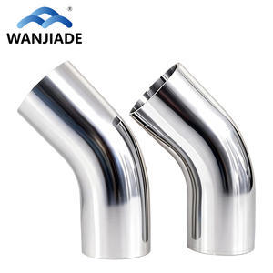 ข้อต่อท่อสแตนเลส 304 เกรดสุขภัณฑ์ ขนาด 13 มม.-108 มม. ข้อต่อแบบเชื่อม 45 องศา - Product Image 1