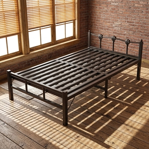 Lit en métal de haute qualité, taille personnalisée, avec sommier en maille, pour usage domestique, hôtelier et en dortoir, vente en gros d'usine - Product Image 1