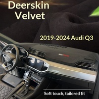 Tapis de sol en cuir anti-UV pour console centrale et tableau de bord Audi Q3 2019-2024 (MQ-669) - Isolation thermique et anti-éblouissement pour voiture