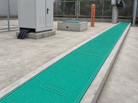 Plaque de couverture robuste en PRV pour chemin de câbles, haute résistance, à motif, en fibre de verre, pour passerelle de poste électrique