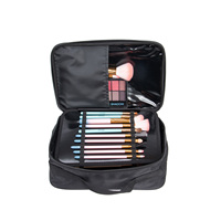 KONCAI Trousse de Maquillage Professionnelle en Nylon Personnalisée pour Voyage, Organisateur de Pinceaux et Ombres à Paupières, Pochette Porte-Pinceaux