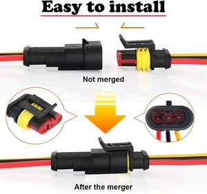 חוט מחבר עמיד למים חשמל מסוף תקע 16AWG עבור אוטומטי אופנוע תקע שקע ערכת 2 פין 3 פין <span class=keywords><strong>4</strong></span> פינים - Product Image 6