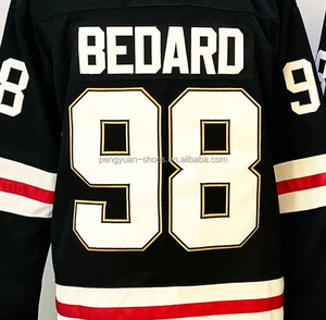 Klaar Om Te Verzenden Chicago Connor Bedard Zwart Beste Kwaliteit Gestikt Ijshockey Jersey - Product Image 1