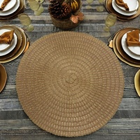 Napperons de table tissés en polypropylène rond au design moderne Tapis en plastique populaires Tapis pour la maison Mariage Noël-Bonne vente