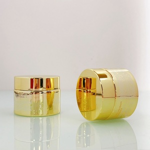 Luxury Skincare Body Cream Container Packaging Round 20ml 30ml 50ml 60g <b>UV</b> <b>Paint</b> Shiny Gold Glass Cosmetic Jar with Metal Lid - Product Image 5