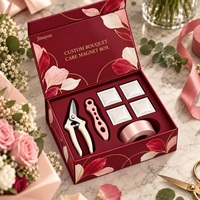Boîte magnétique rigide personnalisée pour bouquet de fleurs, Saint-Valentin, papier couché 157 g/m², carton gris 2 mm, pelliculage brillant, impression CMJN recto-verso