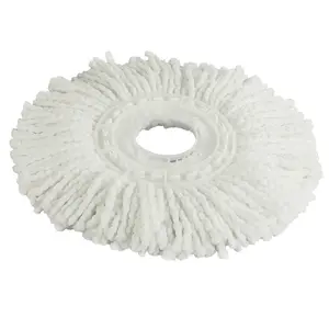 360 Spin White Color Round Custom Microfiber Replace Mop Head For Household Cleaning