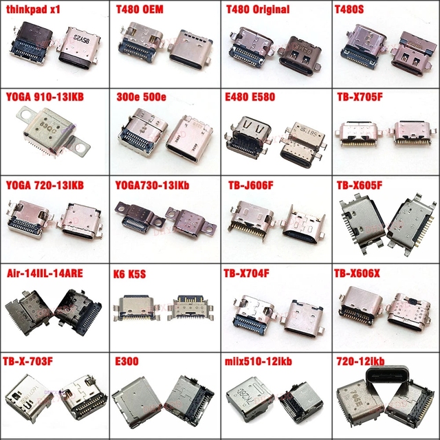 For Lenovo Tablet TB-X605F X606X X705F X704F X304F 500e 300e X1 E480S E580 E590 Type-c Usb Jack Socket Charging Port Connector