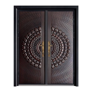 Puerta Principal Estilo <span class=keywords><strong>Carmen</strong></span> Personalizada con Manija Dorada de Lujo, Acabado en Cobre Antiguo, Puerta de Entrada para Villa - Product Image 6