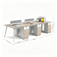 Poste de travail modulaire moderne pour employés de bureau, bureau d'ordinateur en bois avec armoire latérale