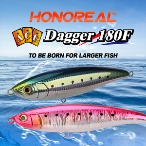 HONOREAL <span class=keywords><strong>2023</strong></span> Whopper 180mm 75g Leurres <span class=keywords><strong>de</strong></span> pêche flottants en eau salée Pencil Popper Stick Bait avec yeux 3D en plastique - Product Image 2
