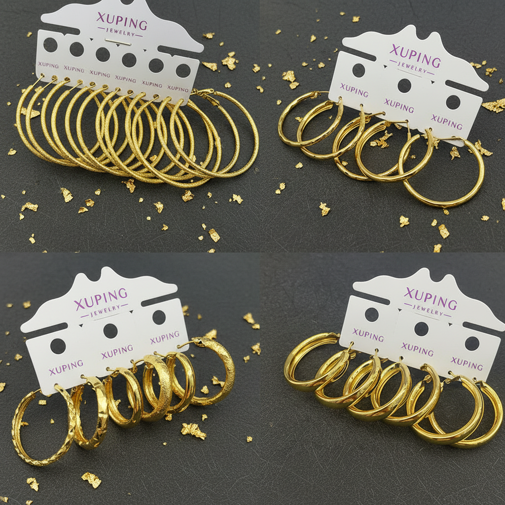 9 Pair Fashion Round Hoop Earrings Lot – Multi-Color Alloy, Wholesale Jewelry, US Seller