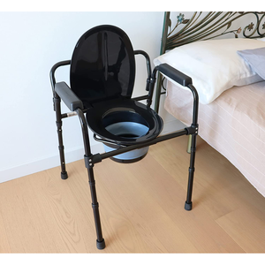 Sedia Comoda PEPE P40012 Nera con Seduta Regolabile, Sedia per WC, Sedia da Doccia per Anziani - Product Image 6