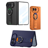 Étui de téléphone magnétique intégral pour iPhone 18 Duo 18 Fold avec dragonne élastique et support anneau, coque arrière antichoc pliable