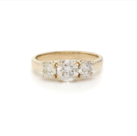 Bague de Fiançailles et de Mariage Classique Plaqué Or 14k 18k Certifiée IGI Diamant de Laboratoire VVS Sertissage à Trois Pierres à Griffes Cadeau de Fête