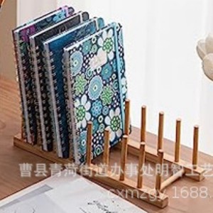 Wooden <b>Plate</b> <b>Rack</b> Round Quick Dry Dish Drainer Kitchen Storage Organizer Desktop Shelf - Product Image 3