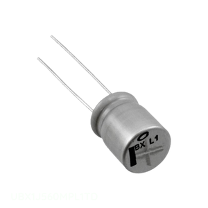 Condensateur RADIAL TH 56 uF 20% 63V à trou traversant en aluminium, référence UBX1J560MPL1TD, Distributeur agréé - Product Image 1