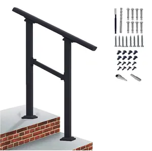 철 유연한 난간 맞춤 2 단계 계단 난간 앞 현관 핸드 레일 야외 용 과도 난간