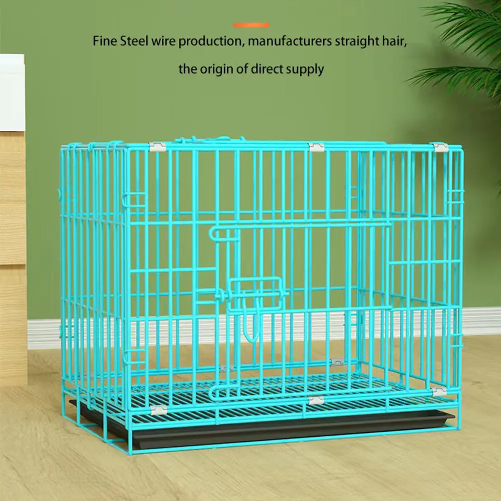 Wholesale Foldable Dog Cage Metal Pet Crates Cage Single Door Pet Wire Transport Cage With Optional Skylight