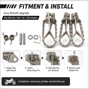 Reposapiés para Motocicleta, Pedales para <span class=keywords><strong>KTM</strong></span> <span class=keywords><strong>SX</strong></span> <span class=keywords><strong>125</strong></span> 150 250 SXF XC 250 EXC 450 <span class=keywords><strong>Motocross</strong></span> Pit Dirt Bike, Piezas y Accesorios para Reposapiés Delanteros - Product Image 4