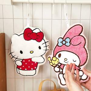 <span class=keywords><strong>Toalla</strong></span> de mano colgante de forro polar coral con diseño de My Melody y <span class=keywords><strong>Kitty</strong></span> para cocina y baño, venta al por mayor transfronteriza - Product Image 3