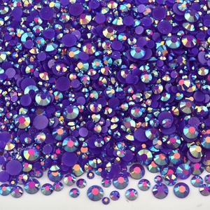 Strass en résine Oleeya Jelly 50000 pièces/sac, tailles mixtes SS6-SS30, argent, à dos plat, pour décoration d'ongles - Product Image 4