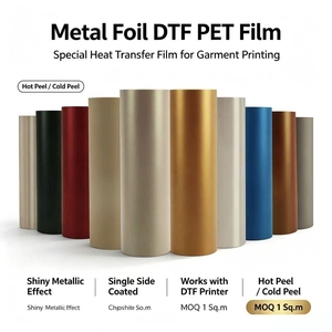 Rouleau de film DTF PET métallique spécial, pelable à chaud et à froid, simple face, pour imprimante DTF textile - Product Image 1