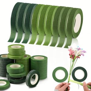 Cinta Floral Esencial Verde de 30 Yardas, Set de 3 Tonos Más Populares para Envolver Flores sin Costuras y Manualidades con Limpiapipas - Product Image 1