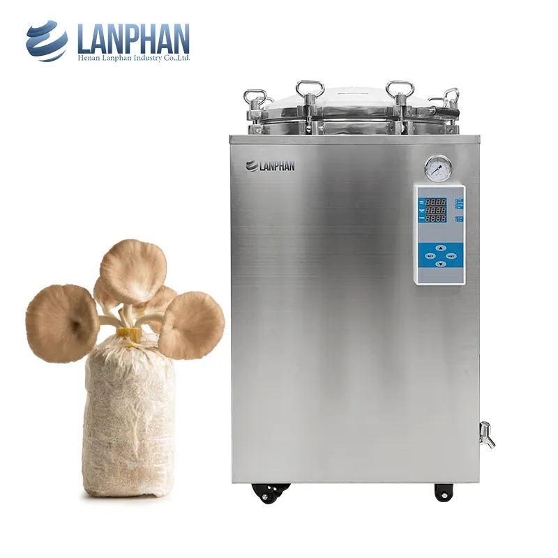 معدات معقمية كبيرة بسعة 150 لتر من Lanphan وهيكل مسامير بدرجة حرارة عالية ومعدات معقمية بالبخار بضغط كبير للمستشفيات
