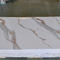 Paneles de PVC con Aspecto de Mármol de 4x8, 5mm, Alto Brillo, Modernos, Ecológicos e Impermeables, en Oferta, para Apartamentos y Salas de Estar