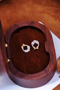 Bijoux de mode Xinfly, or véritable 18 carats et diamant naturel 0,28 carat, style oreilles de chat mignonnes, boucles d'oreilles - Product Image 4