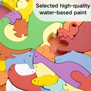 Juego Educativo de Memoria <span class=keywords><strong>Montessori</strong></span> Beiyang, Rompecabezas de Animales de Madera Ecológicos en 3D, Rompecabezas Irregular en Caja de Colores para Niños Pequeños - Product Image 4