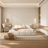Ensemble de meubles de chambre à coucher en bois sur mesure moderne : lit, armoire, table de chevet, meuble de rangement, coiffeuse, bureau d'ordinateur