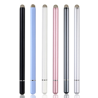 Stylets capacitifs à écran tactile fibre 2 en 1 en métal personnalisé haute sensibilité avec capuchon magnétique pour tablette iphone ipad mobile