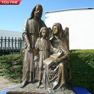 Escultura de Jesús de bronce religioso, tamaño vivo, Estatua de la Santa Familia para la Iglesia - Product Image 4