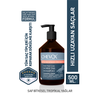 CHEVOX Champú para Cola de Caballo 500ml Fórmula Anticaída con Hexapéptido-11 y Cafeína para Cabello Dañado - Product Image 3