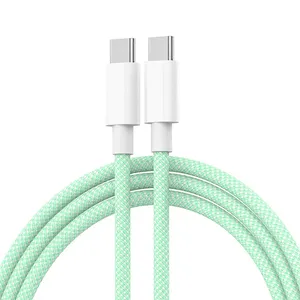 2023 New Macaron Color USB C To USB C Charging Cable 60W Fast Charging Braided Cable Long Type C Charger Cord