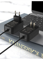 Adaptateur secteur AC-DC 12V 2A en matériau PC avec prise murale, certifié CE KC UKCA PSE pour bandes LED et nettoyeurs à ultrasons (5V-24V)