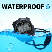 OEM Profesional Digital Portabel Tahan Air 300 Memori Kronograf Stopwatch Olahraga Timer Elektronik 3 Baris Lampu Latar Alarm