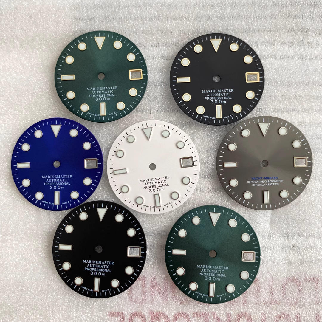 SUB Watch Dial for NH35/NH36 Automatic Movement Watch Accessories  with Green/Ice Blue Luminous