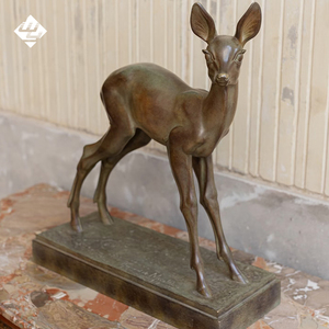 Sculpture <span class=keywords><strong>de</strong></span> faon en bronze minimaliste moderne, figurine <span class=keywords><strong>de</strong></span> cerf en cuivre artisanale pour bureau, <span class=keywords><strong>salle</strong></span> d'étude, club, salon - Product Image 4
